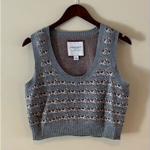 American Eagle sweater wool vest; setter dogs; size L